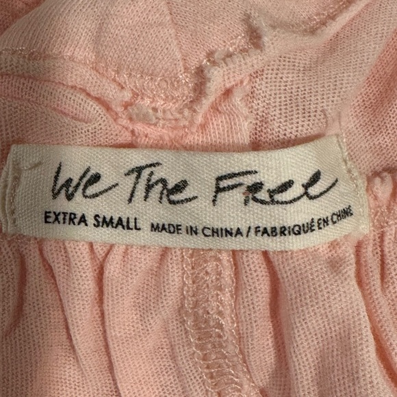 We The Free Pink Flowy Relaxed Boho Cottagecore Blouse XS Raw Hem Button Front - Picture 8 of 10